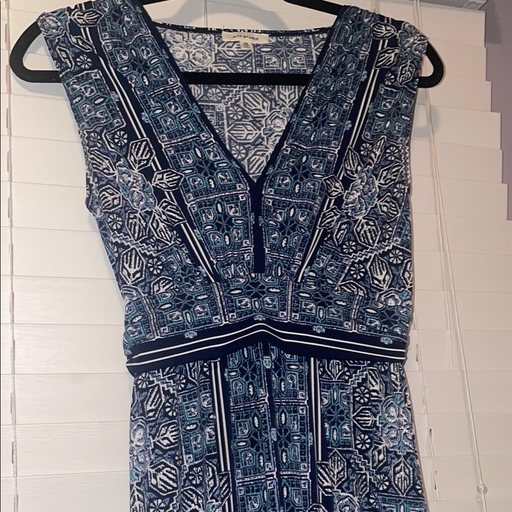 Max Studio Navy Patterned Maxi Dress - image 2